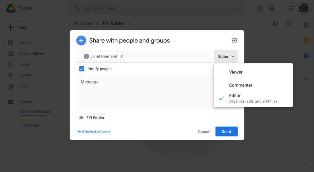 Pilihan Akses Google Drive yang Bisa Diberikan